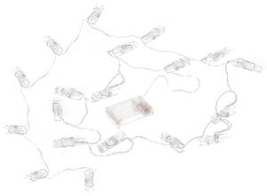 IKO Svetelná reťaz, štipce na fotografie 1,5m - 10 LED biele