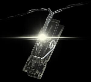 IKO Svetelná reťaz, štipce na fotografie 1,5m - 10 LED biele