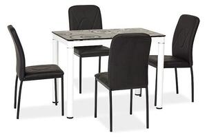 SIGNAL SIG Jedálenský stôl DAMAR čierny/nohy biele 100x60x75