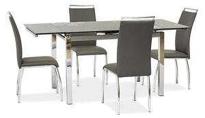 SIGNAL SIG Rozkladací jedálenský stôl GD017 sivý/chróm 110(170)x74x75