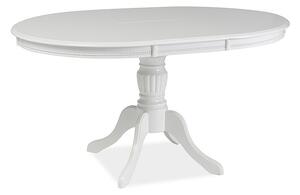Rozkladací okrúhly jedálenský stôl OLIVIA biely 106(141)x106x76