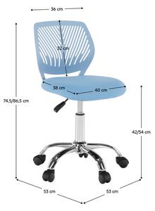 KONDELA Otočná stolička, modrá/chróm, SELVA