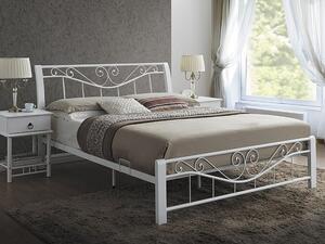 SIGNAL SIG Kovová posteľ PARMA biela/biela 160X200