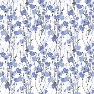 Tapeta modré kvety v štýlovom prevedení Digital Line