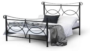 CAMFERO Kovová posteľ Oliwia Rozmer postele (matraca): 140x200 cm s nízkym predkom, Farba postele: Black Matt