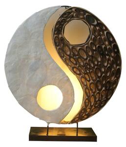 Stolná lampa Ying Yang z prírodných materiálov, 30 cm