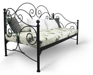 CAMFERO Kovová posteľ Laura Rozmer postele (matraca): 120x200 cm s nízkym predkom, Farba postele: Black Matt