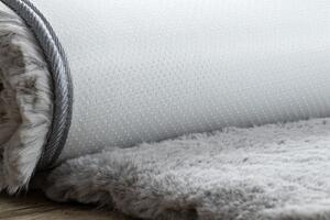 Okrúhly prateľný koberec TEDDY Shaggy, plyšový, sivý