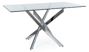 Jedálenský stôl AUGUSTIN - transparentný / chróm