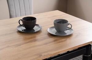Rozkladací jedálenský stôl KLEMENT - 80x80, dub artisan / čierny matný