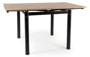 Rozkladací jedálenský stôl KLEMENT - 80x80, dub artisan / čierny matný