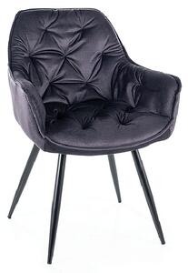 Jedálenská stolička s podrúčkami LUSINE - čierna / šedá