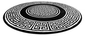 Okrúhly koberec GLOSS 6776 85, rám, Grécky čierny/ slonová kosť