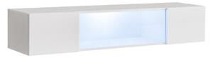 Široká vitrína s LED osvetlením FREYA - biela