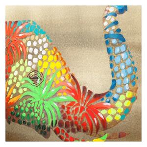 KARE DESIGN Obraz s ručnými ťahmi Flower Elefant 90 × 120 cm 90 × 120 cm