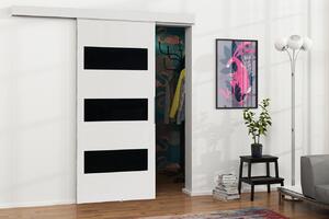 Posuvné interiérové dvere VIGRA 4 - 80 cm, čierne / biele