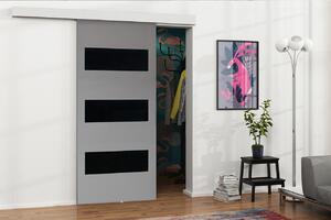 Posuvné interiérové dvere VIGRA 4 - 100 cm, čierne / antracitové