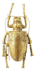 KARE DESIGN Sada 2 ks − Nástenná dekorácia Longicorn Beetle - zlatá 27 × 15 × 7 cm