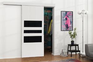Posuvné interiérové dvere VIGRA 3 - 80 cm, čierne / biele