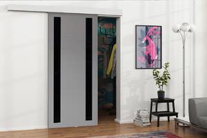 Posuvné interiérové dvere VIGRA 8 - 90 cm, čierne / antracitové