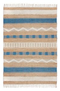Ručne tkaný koberec s prímesou juty v modro-prírodnej farbe 160x230 cm Medina Jute - Flair Rugs
