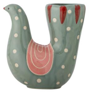 Zelená ručne maľovaná váza z kameniny (výška 19 cm) Trudy – Bloomingville