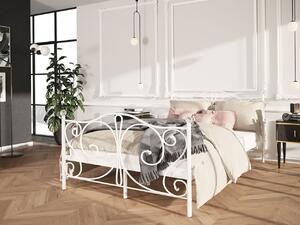 Kovová manželská posteľ 140x200 TRISTANA - biela