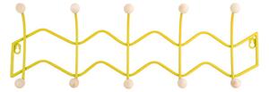 Žltý kovový nástenný vešiak 61 cm Zig Zag – PT LIVING
