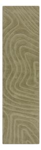 Kaki ručne tkaný vlnený behúň 60x230 cm Mesmerise Sage – Flair Rugs