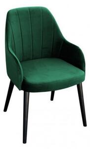 Čalúnená jedálenská stolička MOVILE 50 - čierna / zelená