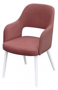Čalúnená jedálenská stolička MOVILE 52 - biela / ružová