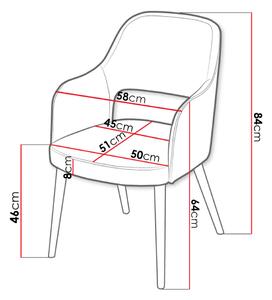 Čalúnená jedálenská stolička MOVILE 52 - biela / šedá