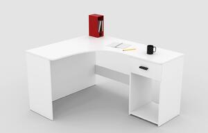 Rohový písací stôl COSTAS - biely