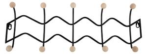 Čierny kovový nástenný vešiak 61 cm Zig Zag – PT LIVING