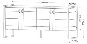 Dizajnová komoda Tadashi 180 cm vzor orech