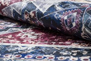 ANDRE 1136 Prateľný koberec orientálny vintage, protišmykový - bordový / modrý
