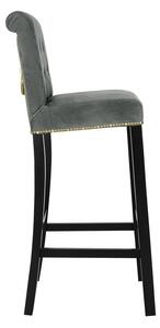 Luxusná čalúnená barová stolička ELITE - čierna / platinová