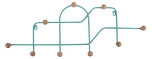 Tyrkysový kovový nástenný vešiak 71 cm Maze – PT LIVING
