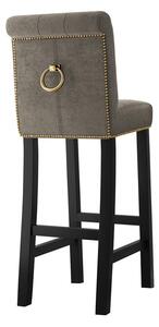 Luxusná čalúnená barová stolička ELITE - čierna / tmavá šedá