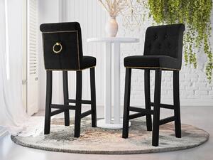 Luxusná čalúnená barová stolička ELITE - čierna
