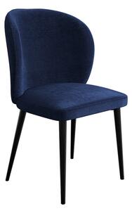 Čalúnená jedálenská stolička MOREEN - čierna / modrá