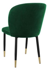 Čalúnená jedálenská stolička MOREEN - čierna / zlatá / zelená