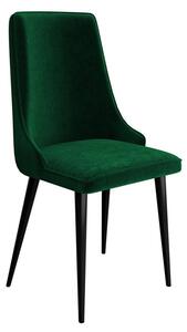 Čalúnená stolička do jedálne FEMBROK - čierna / zelená