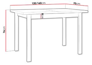 Rozkladací stôl do kuchyne 120x70 cm ARGYLE 10 - dub sonoma