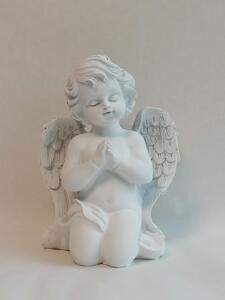 Anjel polyrez. biely modliaci v16cm 7000352 - Dekorácia