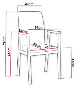 Čalúnená jedálenská stolička s podrúčkami NASU 1 - biela / béžová