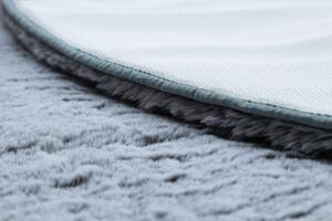 Okrúhly prateľný koberec LAPIN shaggy, sivý / slonová kosť