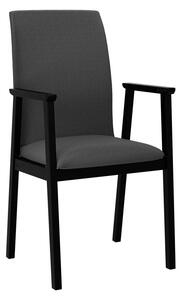 Čalúnená jedálenská stolička s podrúčkami NASU 1 - čierna / tmavá šedá