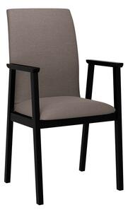 Čalúnená jedálenská stolička s podrúčkami NASU 1 - čierna / hnedá 1