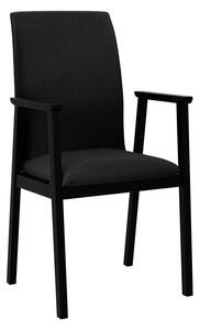 Čalúnená jedálenská stolička s podrúčkami NASU 1 - čierna